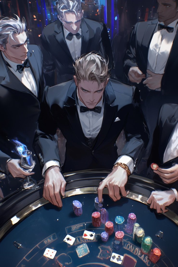 Roulette table layout with betting zones and payout information
